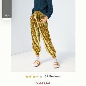 Anthropologie Gloria velvet joggers euc xxsp